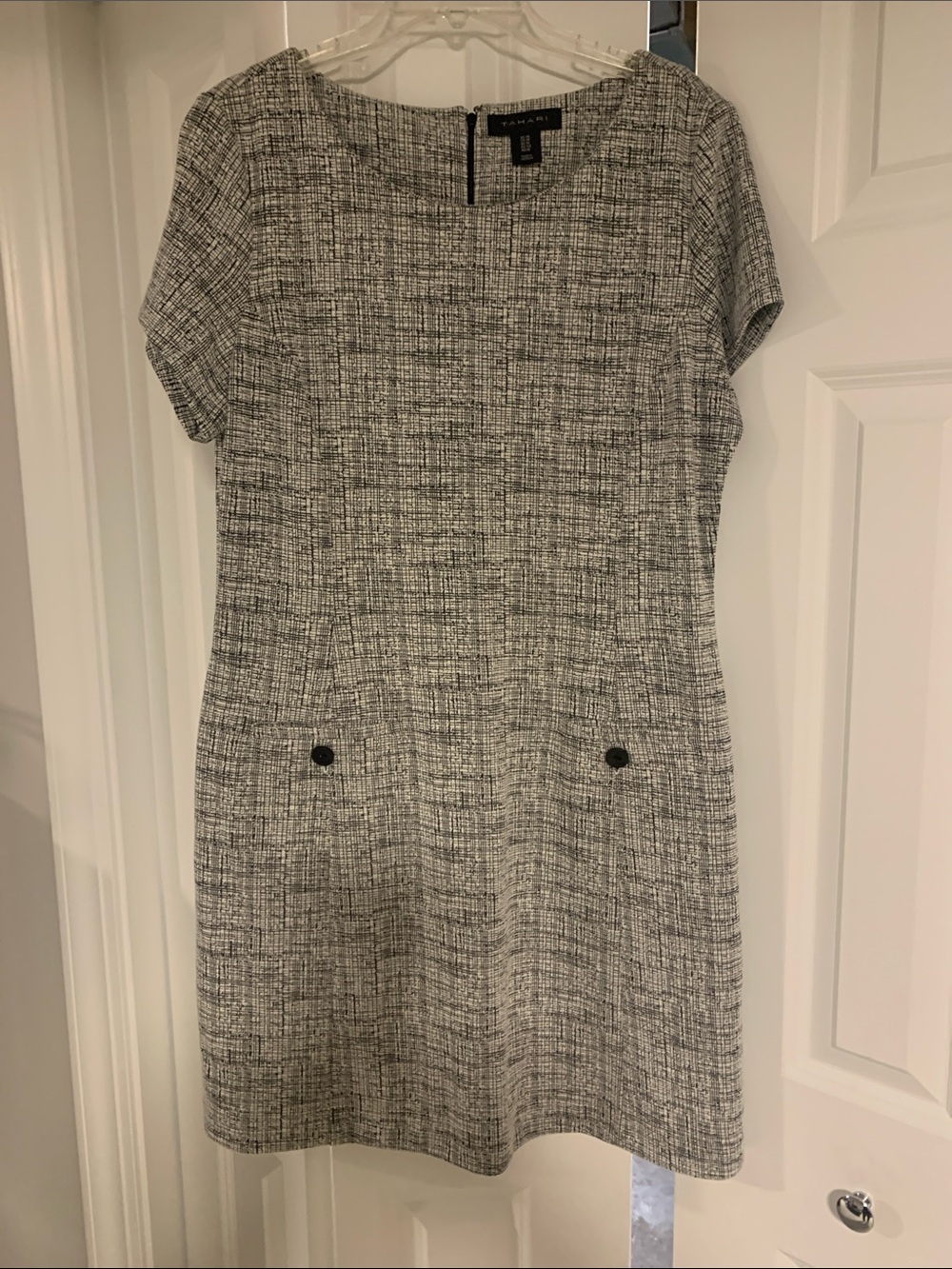 Tahari Black & White Tweed Shift Dress